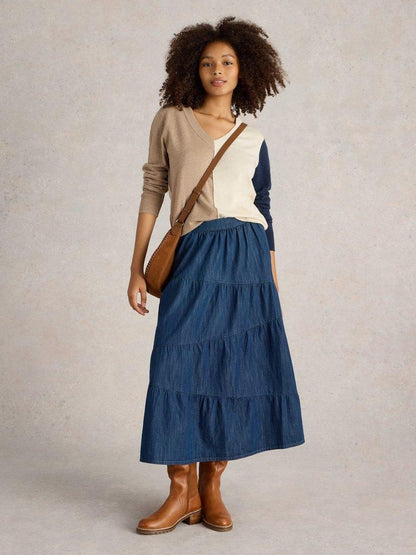 White Stuff Jenna Denim Tiered Skirt