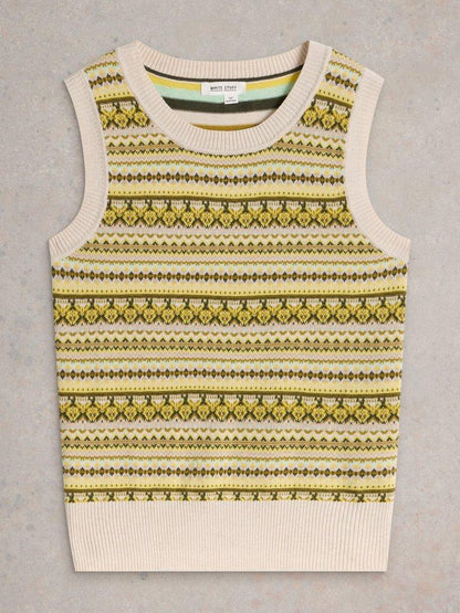 White Stuff Fairisle Stripe Tank