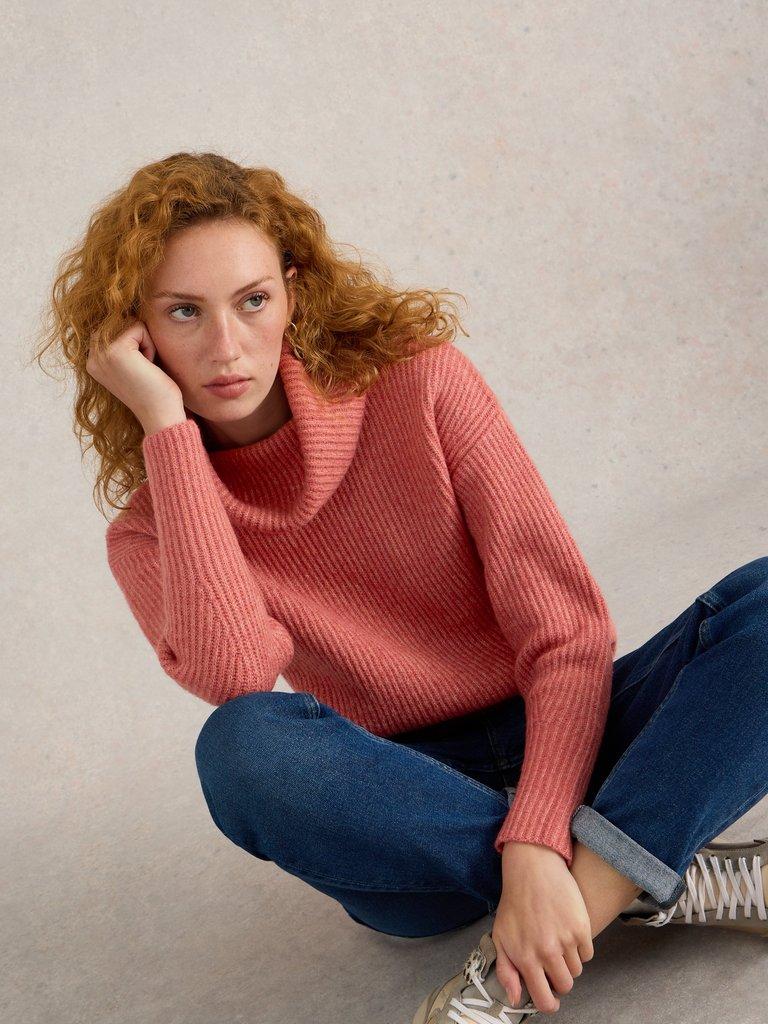 White Stuff Lovely Rib Jumper-White finn