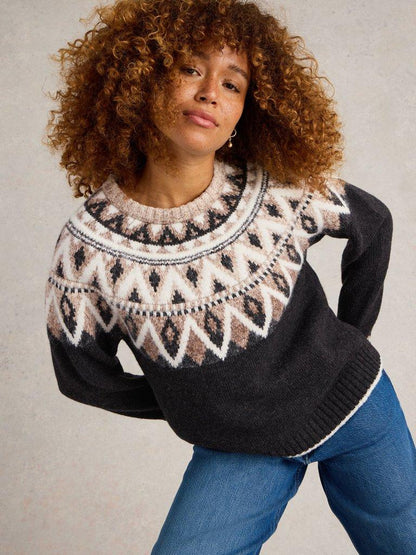 White Stuff Mono Fairisle Jumper