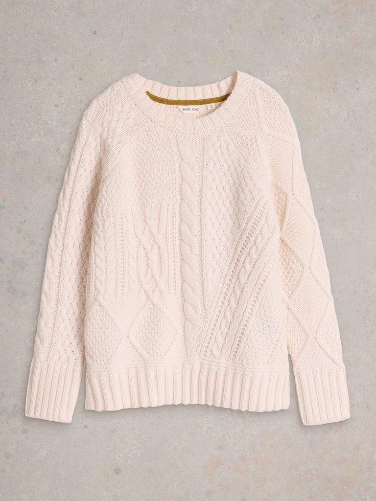 White Stuff Patchwork Cable Jumper