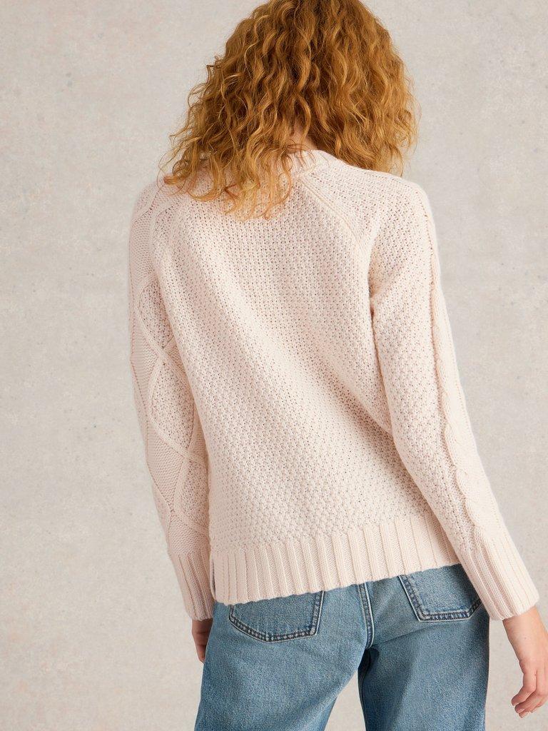 White Stuff Patchwork Cable Jumper