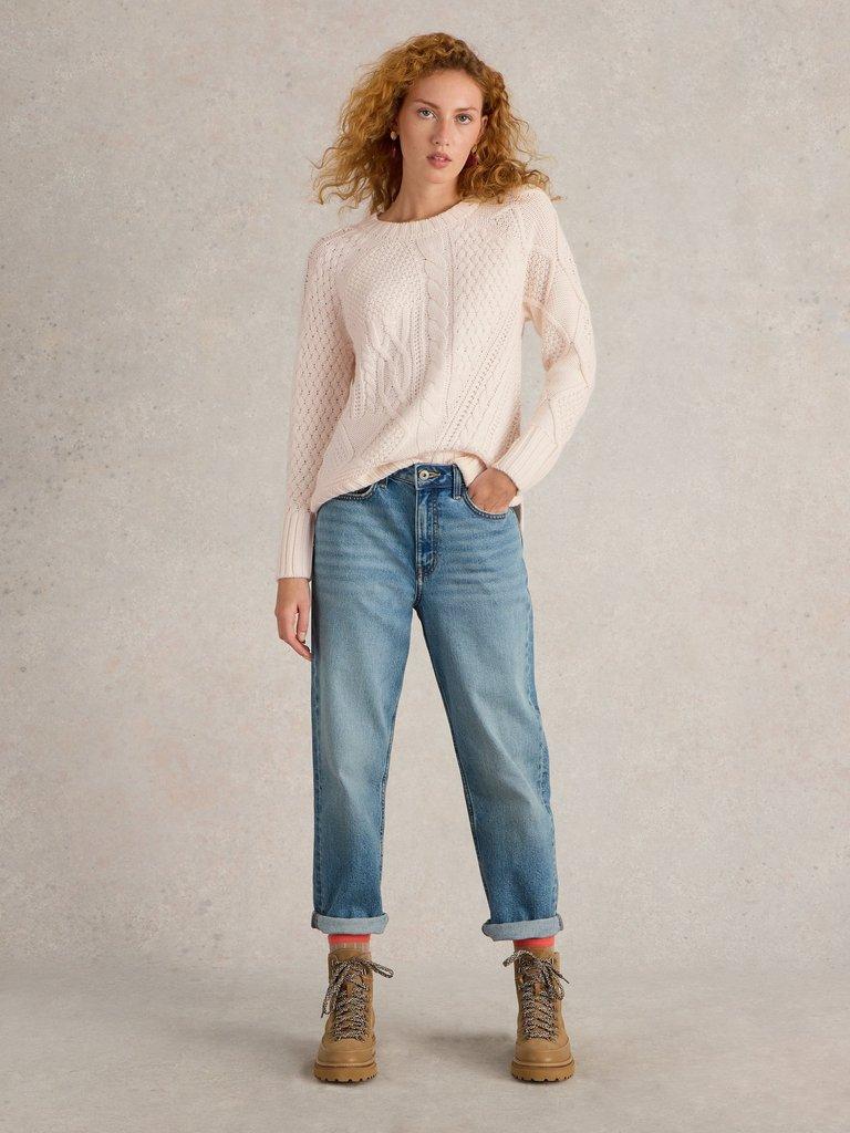 White Stuff Patchwork Cable Jumper