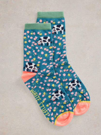 White Stuff Cow Floral Ankle Sock