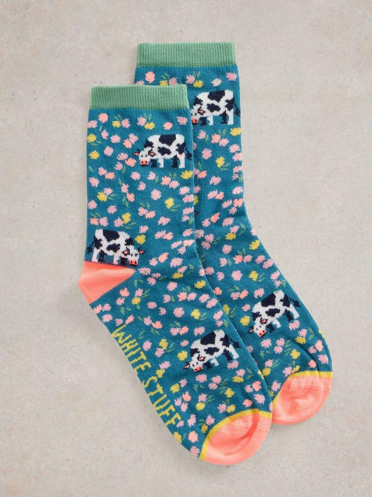 White Stuff Cow Floral Ankle Sock