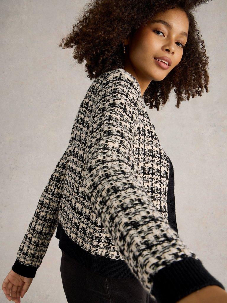 White Stuff Kelly Cardigan Black Multi-White finn