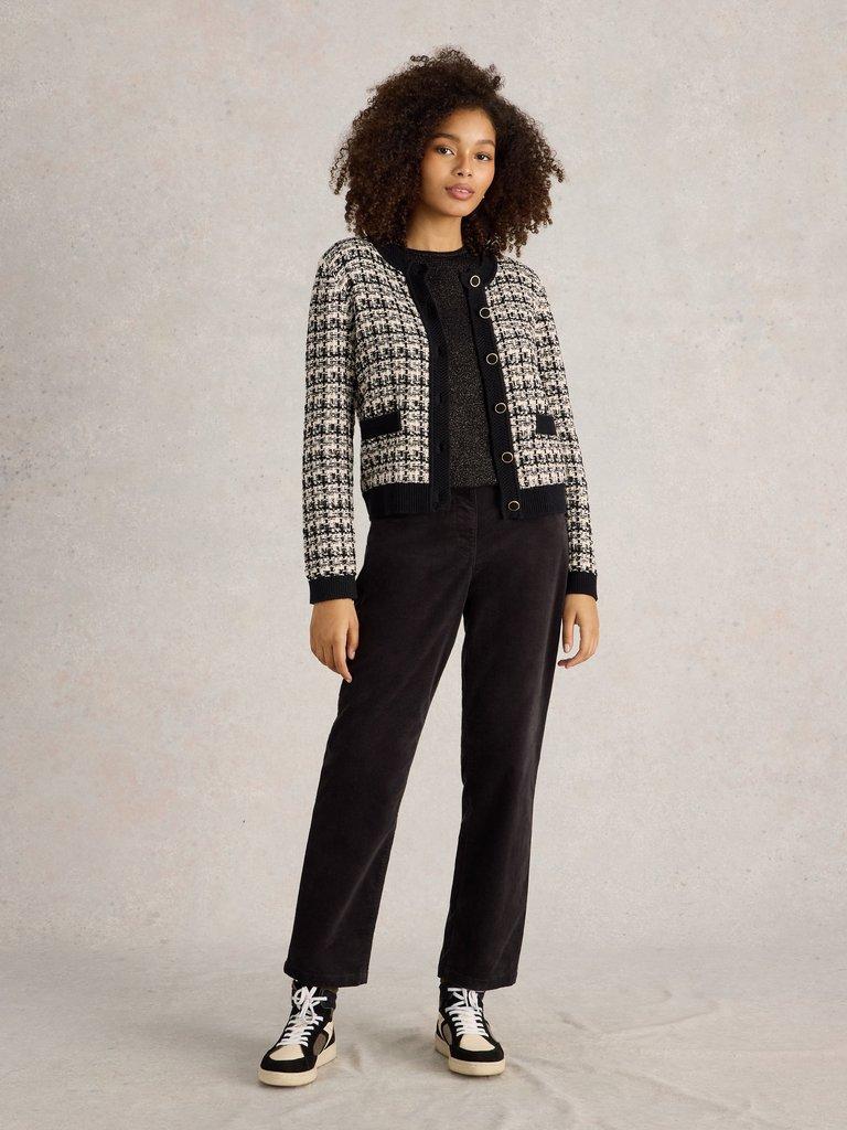White Stuff Kelly Cardigan Black Multi-White finn