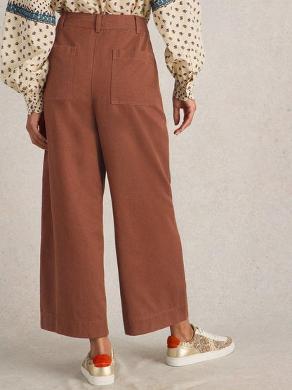 White Stuff Romy Wide Leg Cropped Trouser-White finn