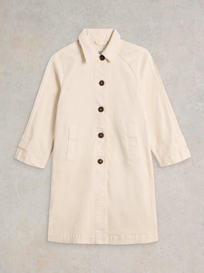 White Stuff Oakleigh Denim Coat-White finn