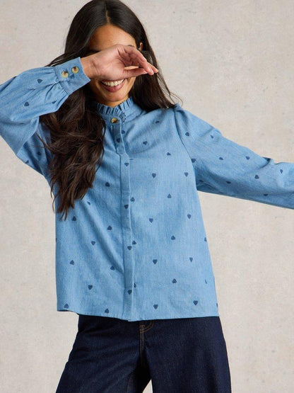 White Stuff Pauline Embroidered Top-White finn