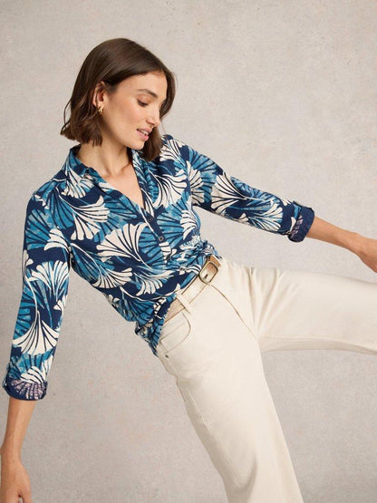 White Stuff Annie Jersey Shirt-White finn