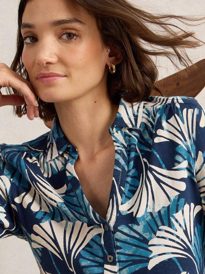 White Stuff Annie Jersey Shirt-White finn