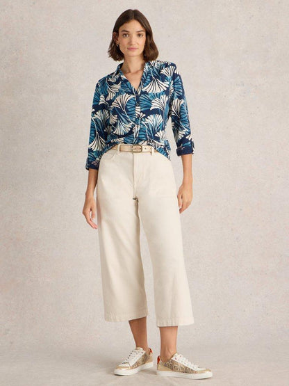 White Stuff Annie Jersey Shirt-White finn