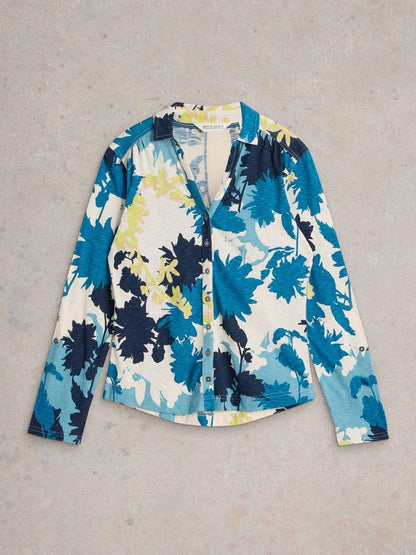 White Stuff Annie Jersey Shirt-White finn
