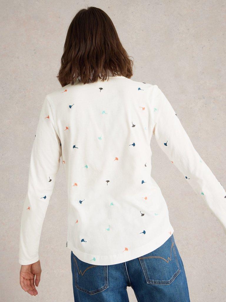White Stuff Annie Embroidered Jersey Shirt-White finn