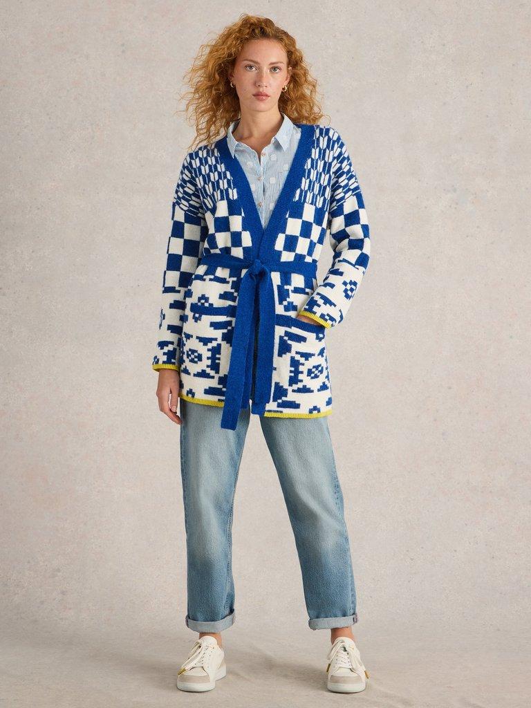 White Stuff Geo Mix Cardi-White finn