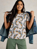 White Stuff Abbie Short Sleeve Crew Neck Tee-Shirts & Tops-White finn