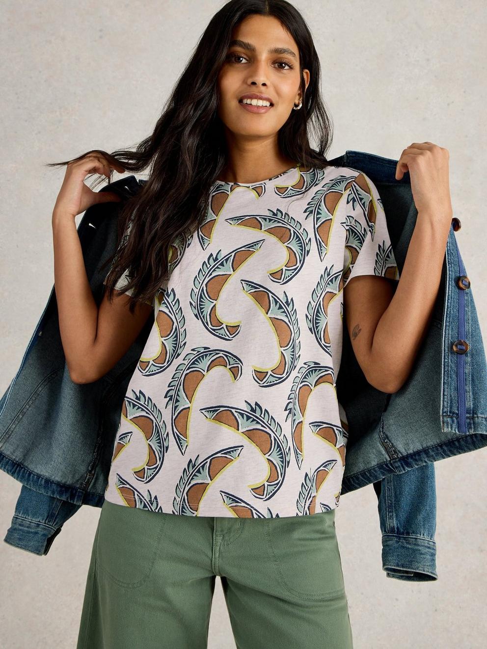 White Stuff Abbie Short Sleeve Crew Neck Tee-Shirts & Tops-White finn