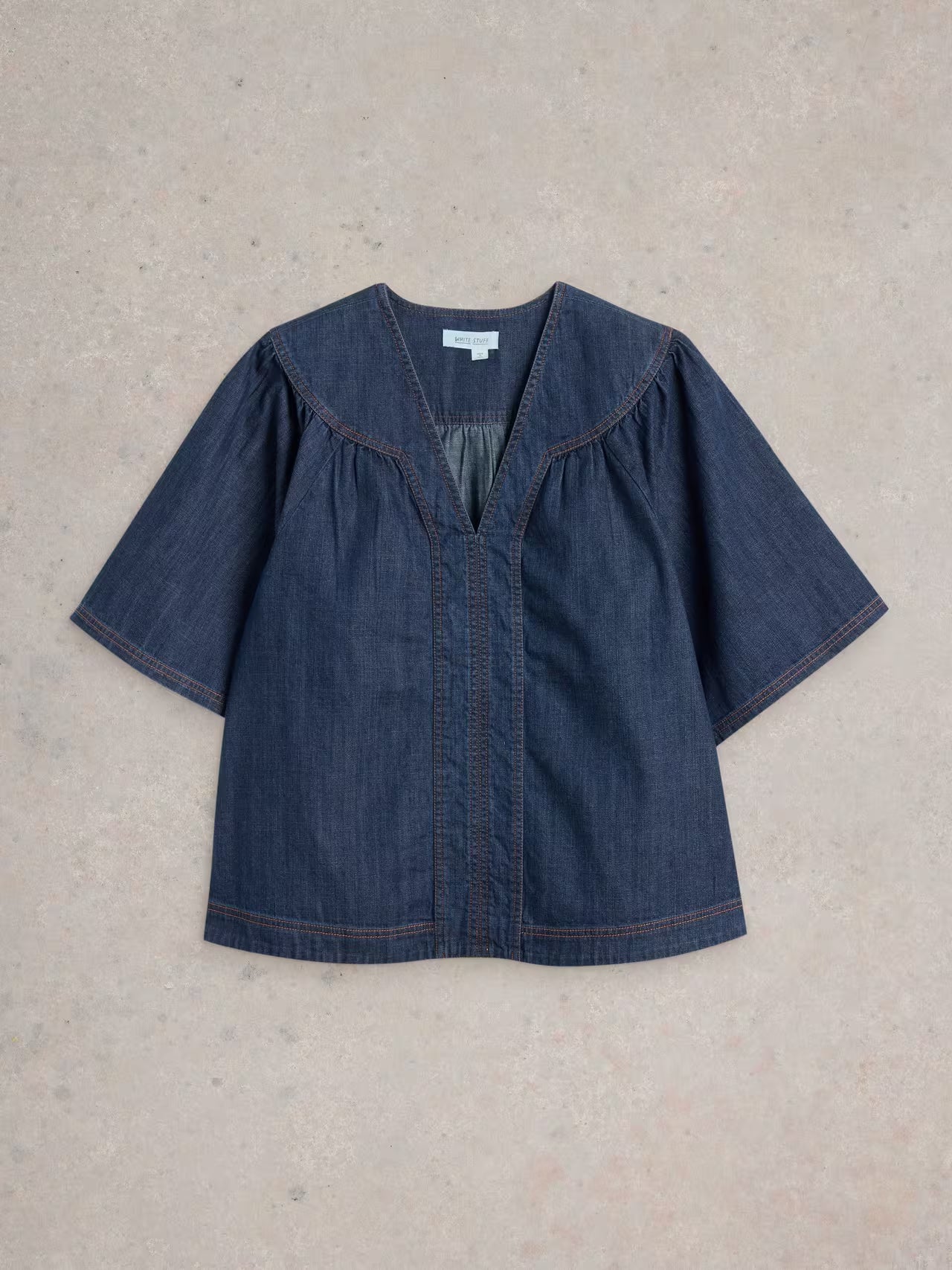 White Stuff Leo Denim Top-White Stuff-White finn