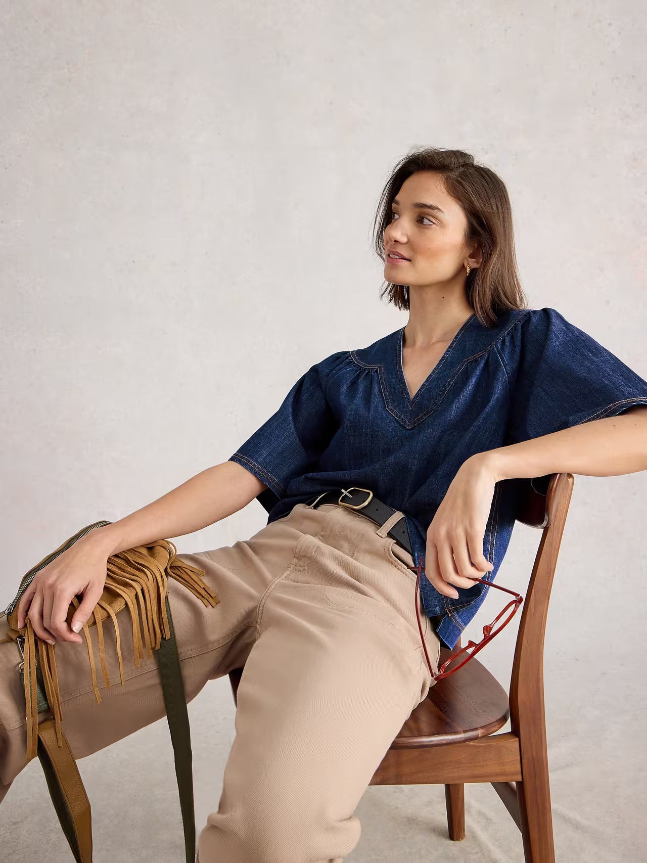 White Stuff Leo Denim Top