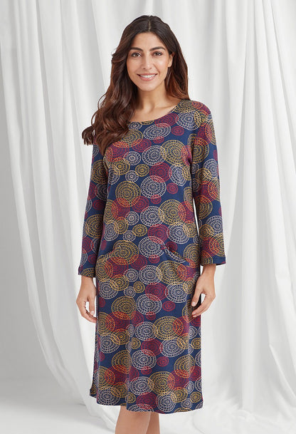 Adini Karo Dress Navy Mix