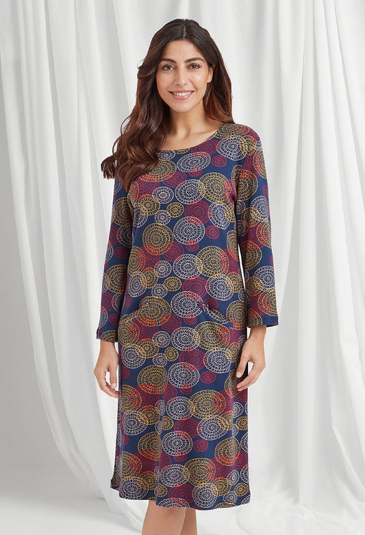 Karo Dress Navy Mix