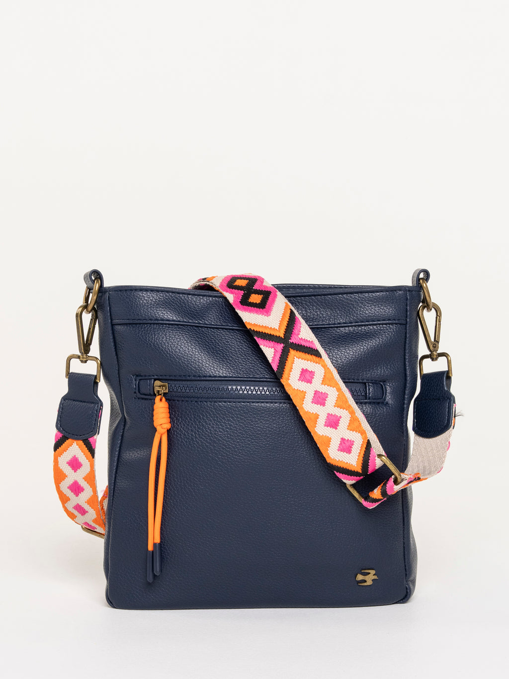 Brakeburn Sierra Navy Cross Body Bag-Brakeburn-White finn