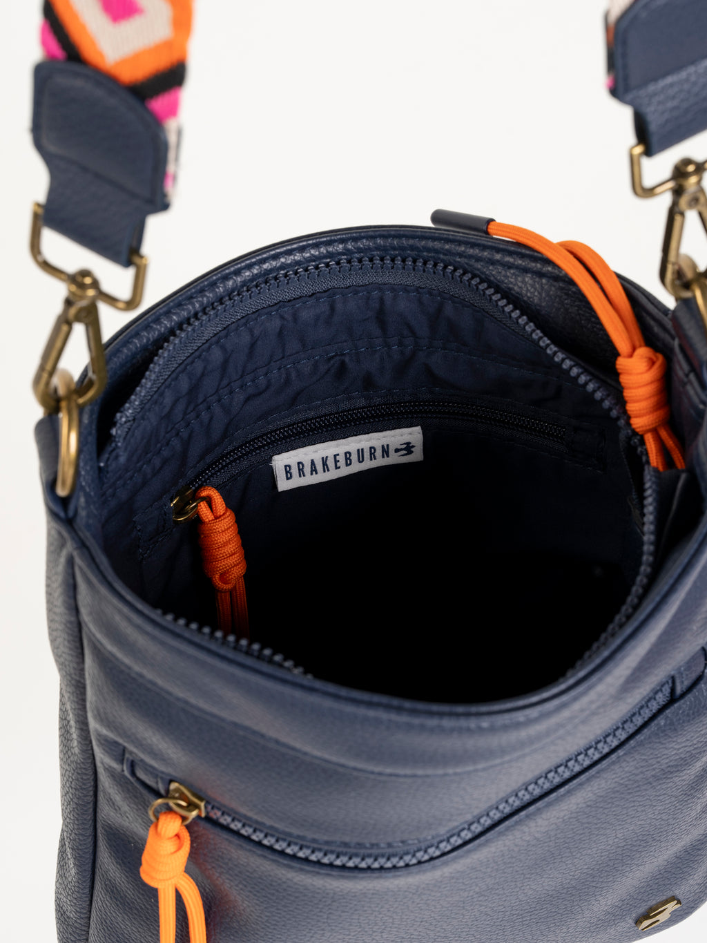 Brakeburn Sierra Navy Cross Body Bag-Brakeburn-White finn