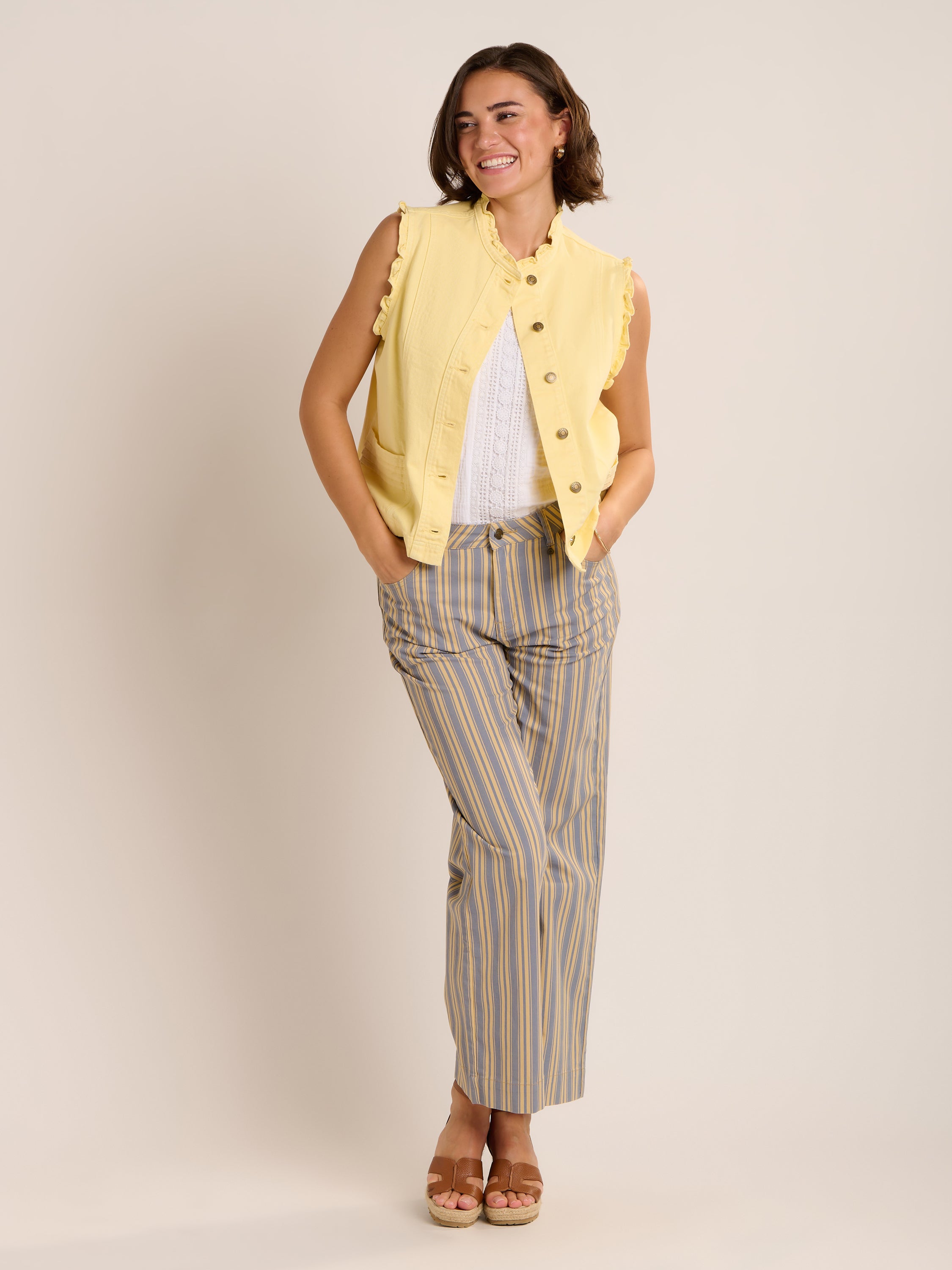Brakeburn Mariposa Waistcoat-Brakeburn-White finn