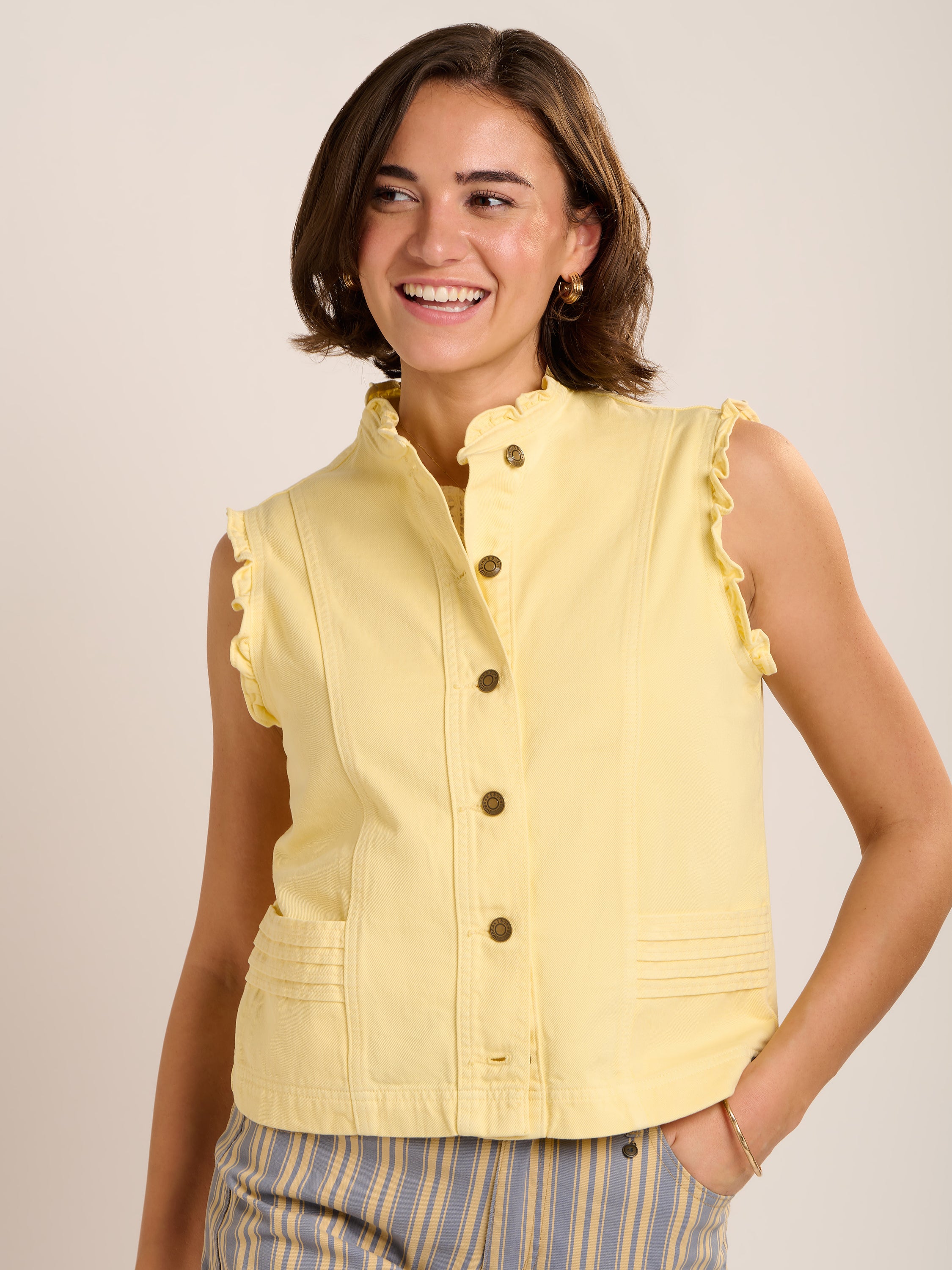 Brakeburn Mariposa Waistcoat-Brakeburn-White finn