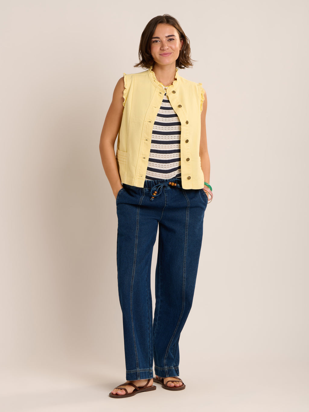 Brakeburn Mariposa Waistcoat-Brakeburn-White finn