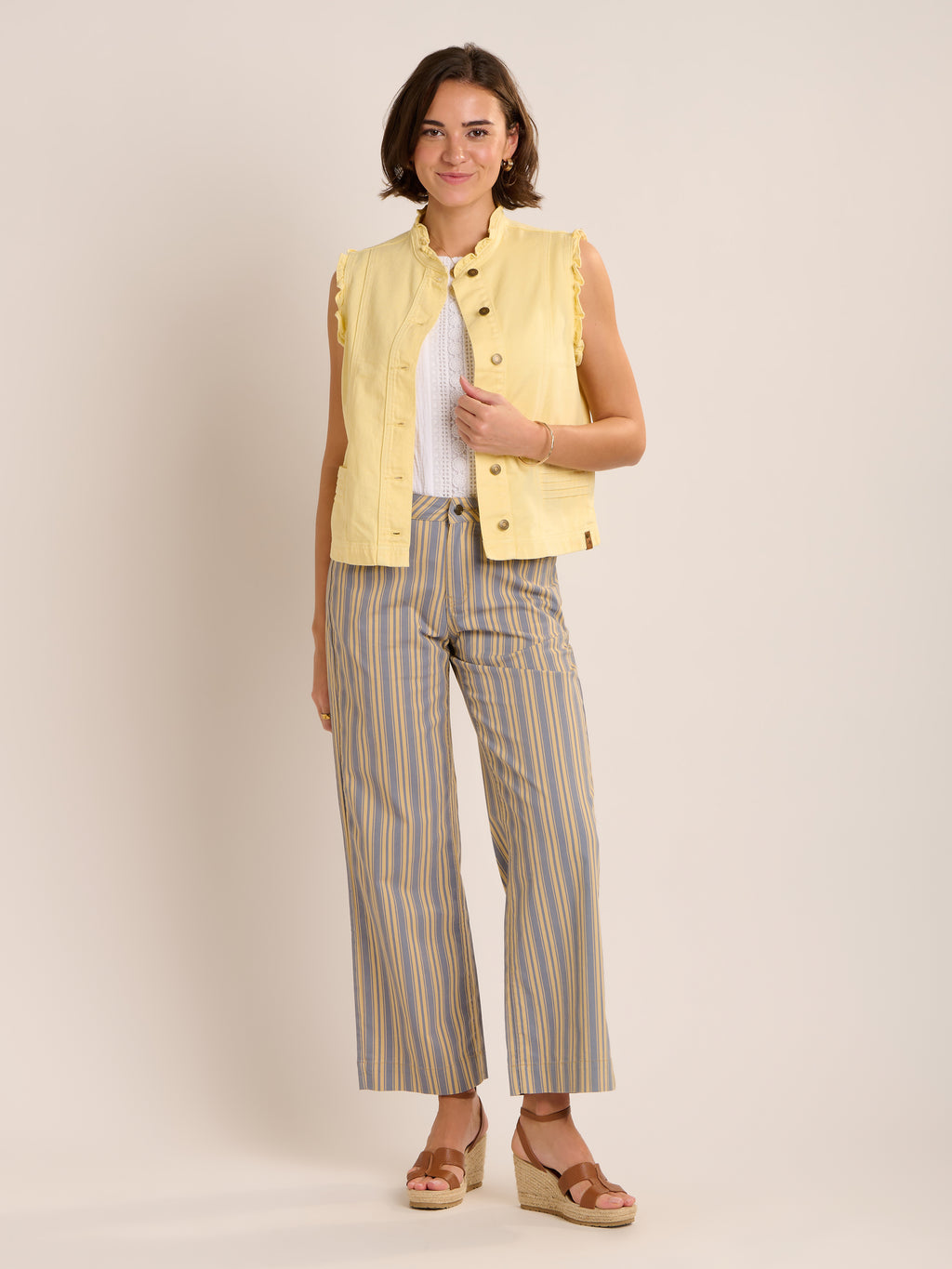 Brakeburn Mariposa Waistcoat-Brakeburn-White finn