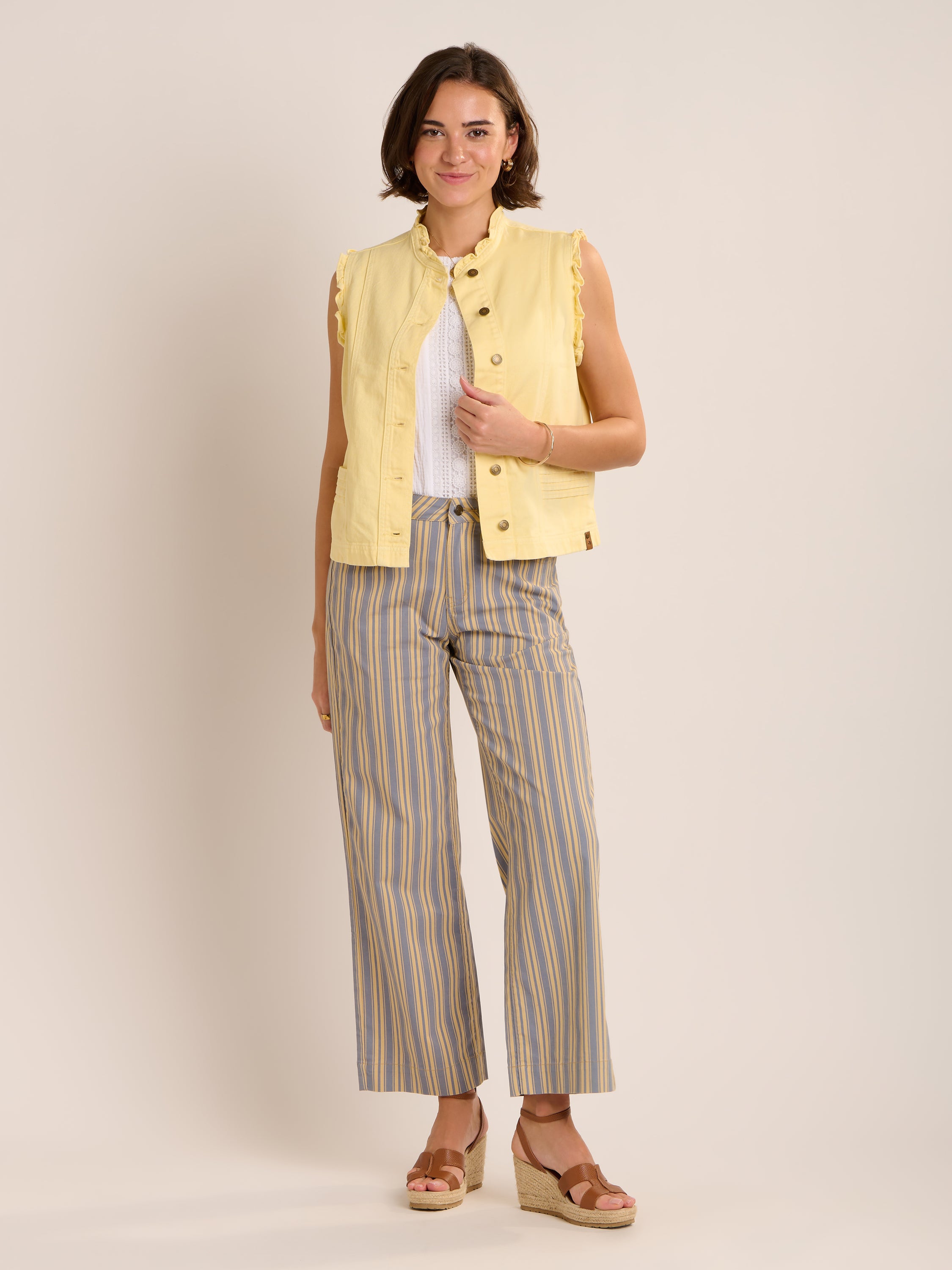 Brakeburn Mariposa Waistcoat-Brakeburn-White finn
