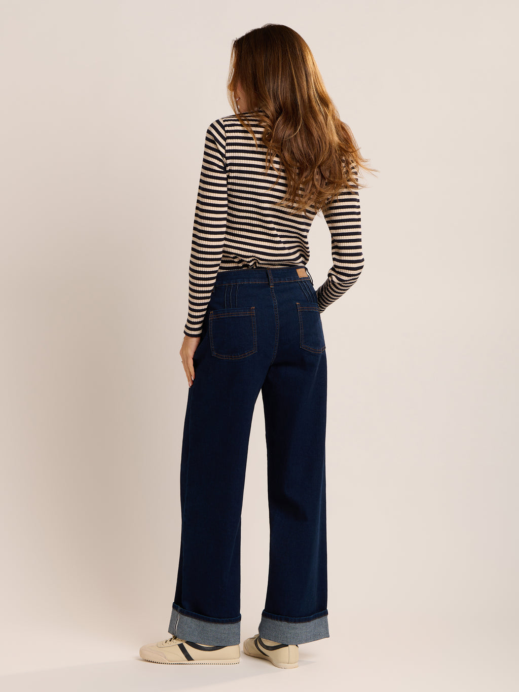 Brakeburn Wide Leg Jeans-Brakeburn-White finn