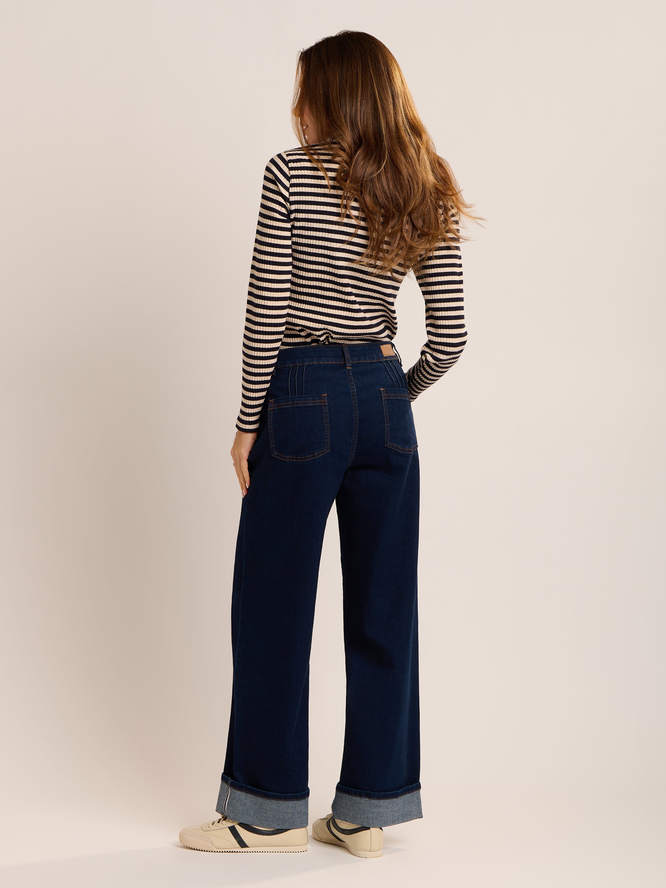 Brakeburn Wide Leg Jeans-Brakeburn-White finn