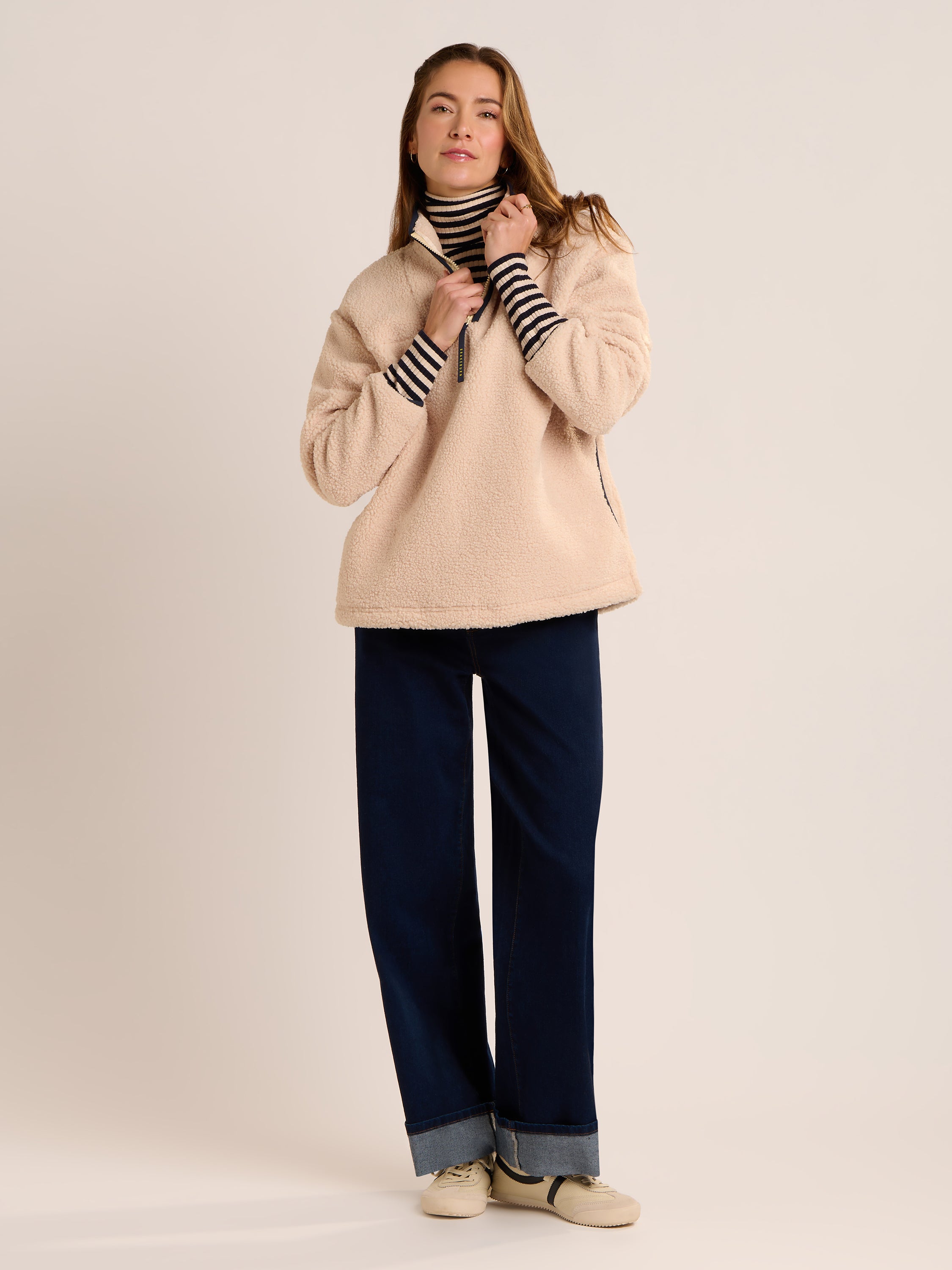 Brakeburn Wide Leg Jeans-Brakeburn-White finn