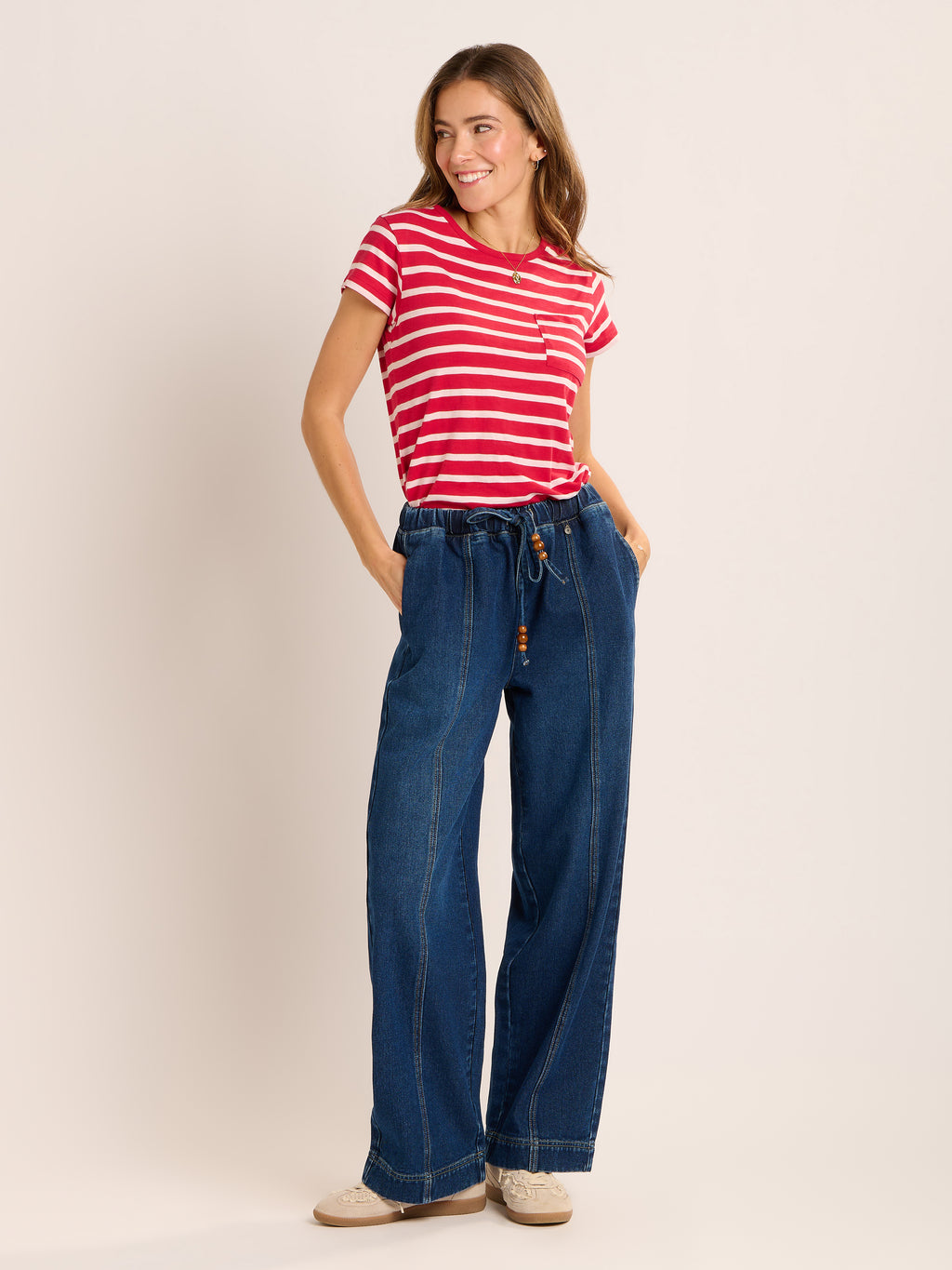 Brakeburn Tayanna Trousers-Brakeburn-White finn
