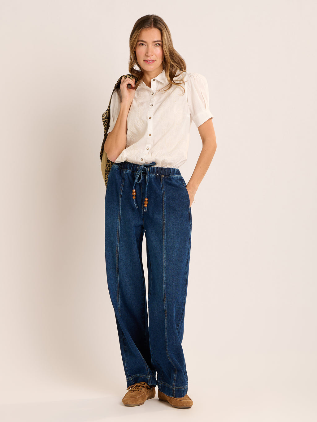 Brakeburn Tayanna Trousers-Brakeburn-White finn