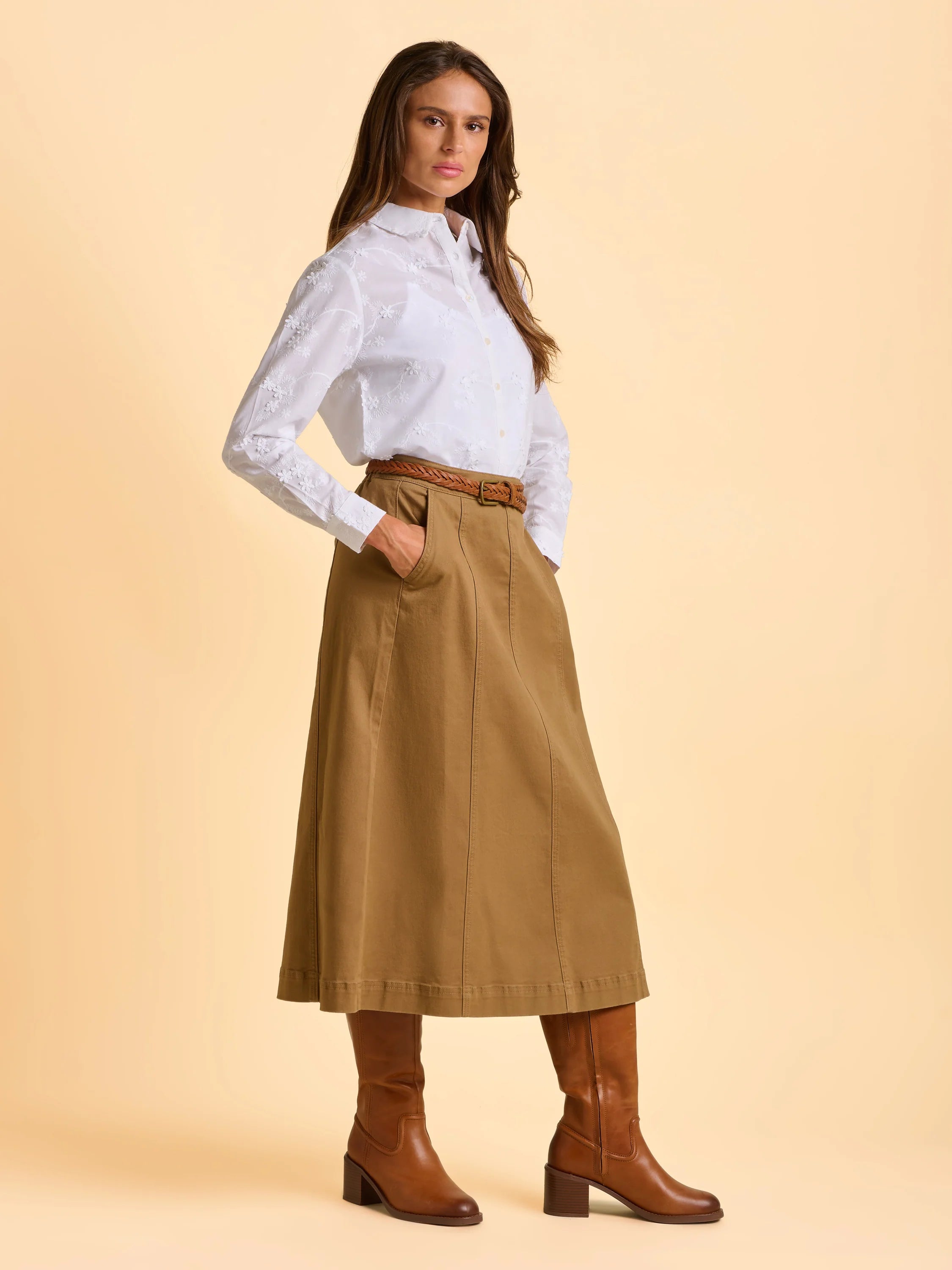 Brakeburn Flora Blouse-Shirts & Tops-White finn