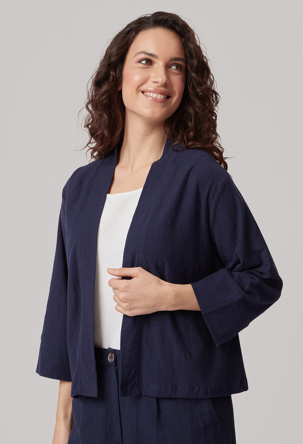 Adini Sula Cotton Jacket-White finn