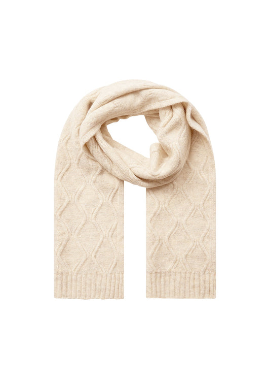 Soya Concept Irwin 3 Cable scarf-White finn