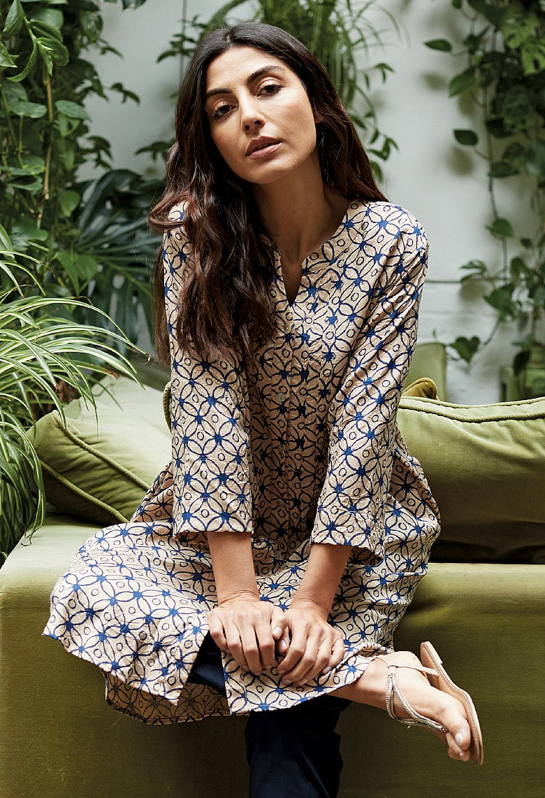 Adini Bay Tunic Dress-White finn