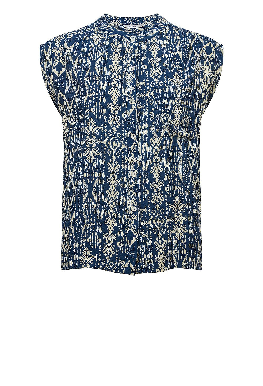 Adini Maya Aztec Print Top-Tops-White finn