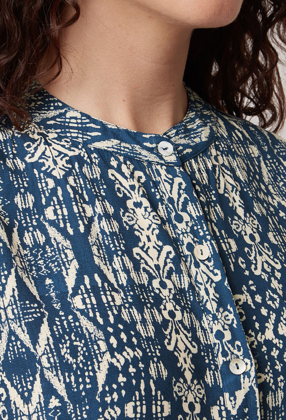 Adini Maya Aztec Print Top-Tops-White finn