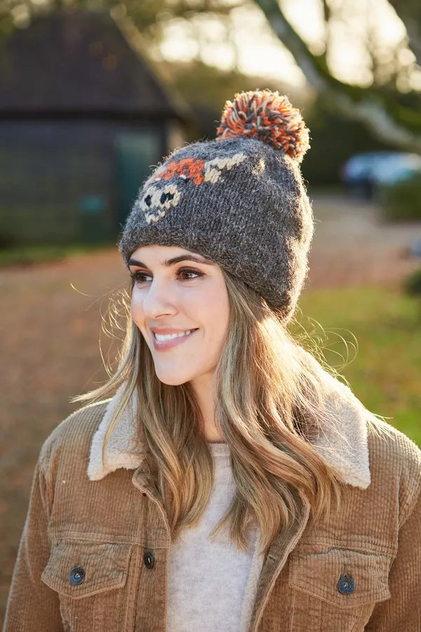 Pachamama Coo Bobble Beanie-Accessories-White finn