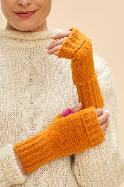 Cassia Wrist Warmers - Tangerine