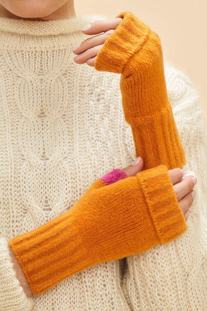 Cassia Wrist Warmers - Tangerine