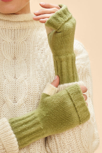 Cassia Wrist Warmers - Sage