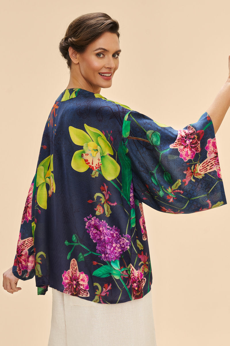 Exotic Evening in Ink Kimono Jacket