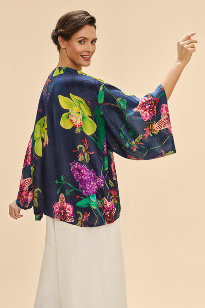 Exotic Evening in Ink Kimono Jacket